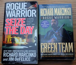 Lot 2 Rogue Warrior Richard Marcinko Pb Green Team~Seize The Day Black Ops Cuba - £9.32 GBP
