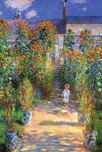 The Artist&#39;s Garden at Vetheuil 20 x 30 Poster - $25.98
