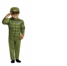 Boys Aviator Pilot Muscle Jumpsuit &amp; Mask Toddler Halloween Costume-sz 2T - £15.92 GBP
