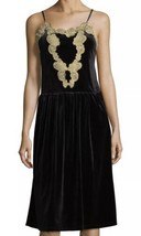 NWT Women&#39;s Romeo &amp; Juliet Couture Velvet Pleated Skirt Slip Dress Sz Medium - £35.29 GBP