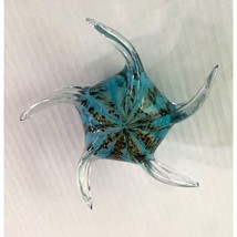 star Blown Glass Heavy Duty Figure Statue Figurine Clear blue Green Starfish Sta - $19.05