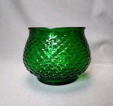 Planter Vase Bowl Fish Scale Pattern G100 E. O. Brody Vintage Green Glass MCM - £9.93 GBP