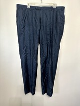 Canali Men&#39;s Blue On Blue Striped Flat Front Dress Pants/Slacks 38 - £24.90 GBP