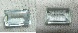 BLUE TOPAZ  9 X 6 x 3.5 MM  emerald CUT FACETED LOOSE GEM  - £4.71 GBP
