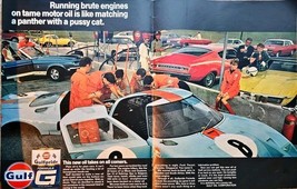 GULFPRIDE FORMULA OIL-Racing-Automobile-1968 Print Ad!!-DOUBLE AD - $11.67