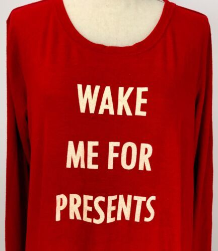 Primary image for Xhilaration Dream XS Sleepwear Relaxed Holiday Long T-shirt Xmas Red