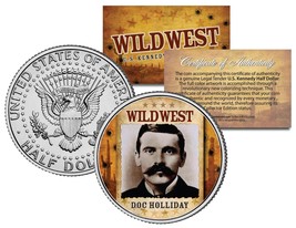 Doc Holliday * Wild West Series * Jfk Half Dollar Coin Us Poker Card Guard Cover - £6.78 GBP