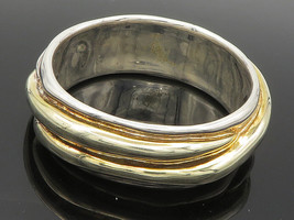 DESIGNER 925 Sterling Silver - Vintage Shiny Sculpted Bangle Bracelet - BT7312 - £131.55 GBP