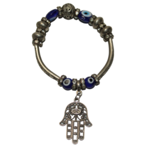 Evil Eye Charm Bracelet Hamsa Hand Bangle Men Women Luck Judaica Amulet Israel - £4.05 GBP