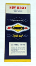 1960 SUNOCO Road Map NEW JERSEY Atlantic City Trenton Newark Fort Lee Ma... - £7.81 GBP
