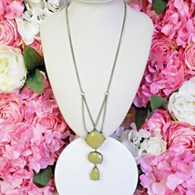 LOFT Yellow Lucite Pendant Silver Tone Chain Fashion Necklace - £13.09 GBP