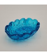 Vintage L. E. Smith Moon &amp; Star #4240 Colonial Blue Glass Oval Scalloped... - $13.36