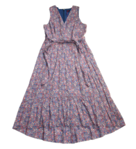 NWT J.Crew Liberty Kayoko in Deep Blue Floral Sleeveless Faux Wrap Dress 12 - £96.22 GBP