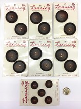 Lot 17 Brown Lansing Buttons Card 8769 Vtg 60s 2 Sizes Coat Mid Century ... - $14.99