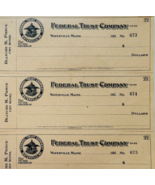 1920 Federal Trust Checks Lot of 3 City Hotel Waterville Maine 673-675 F... - $562.22 MXN