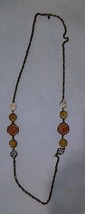 VINTAGE SARAH COVENTRY GOLD TONE &amp; GLASS NECKLACE taste of honey - $133.64 MXN