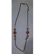 VINTAGE SARAH COVENTRY GOLD TONE &amp; GLASS NECKLACE taste of honey - $133.64 MXN