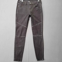 a.n.a Jeggings Women Size 8 Black Jean Stretch Skinny Studded Goth Low R... - $13.01