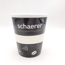 SCHAERER Cup Mug 10oz Swiss Coffee Competence Ceramic Black White German... - £19.42 GBP