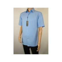 Men Short Sleeve Sport Shirt by BASSIRI Light Weight Soft Microfiber 48291 Blue image 3