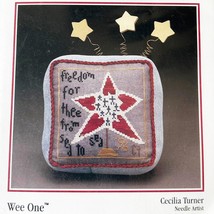 Wee Freedom Star Wee One Blue Linen Cross Stitch Kit Heart in Hand Needl... - $14.20
