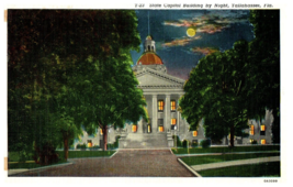 State Capitol Building at Night Tallahassee Florida Postcard Posted 1962 - £6.89 GBP