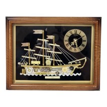Vtg Linden Clipper Ship Clock 10&quot; x 8&quot; Mid Century Modern MCM Nautical M... - $24.96