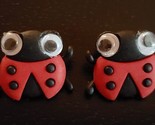 Novelty Buttons (new) 1&quot; (2) LADYBUG W/ GOOGLY EYES - $3.28