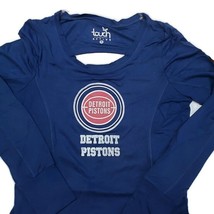 NBA Detroit Pistons Lateral Sweatshirt Womens Size S Touch Keyhole Back Royal - £17.30 GBP