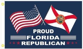 3X5 Proud To Be A Florida Republican Desantis Trump 2024 Flag Banner Grommets - £6.98 GBP