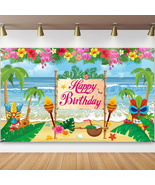 Summer Hawaiian Birthday Backdrop for Hawaiian Luau Party Decorations Ha... - £16.35 GBP
