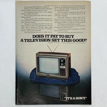 Vintage 1970&#39;s Sony Trinitron Model KV-1920 TV 19&quot; Television Print Ad 8... - £5.21 GBP