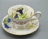 Tuscan Alpine Flowers Pattern Teacup and Saucer Gold Trim Bone China Eng... - £15.50 GBP