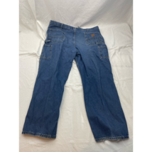 Carhartt Mens Dungaree Fit Carpenter Jeans Blue 5 Pocket Dark Wash Denim 44x30 - £16.30 GBP