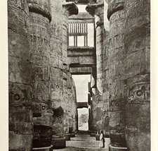 1942 Egypt Great Hypostyle Hall Karnak Historical Print Antique Ephemera... - $11.21 CAD