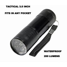 LED 9 BULB 3.5 INCH BLACK FLASHLIGHT W/ PUSH BUTTON WRIST STRAP 200 LUMENS - $3.15