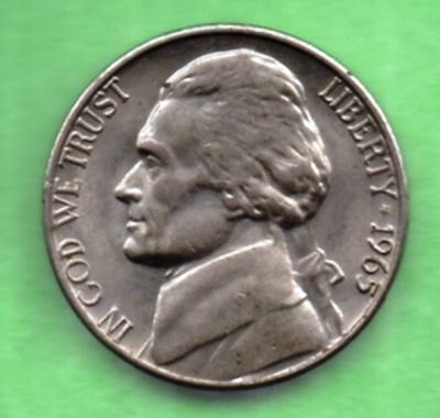 1965 Jefferson Nickel - Light Wear - $0.05