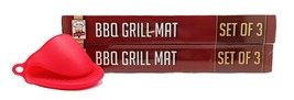 2 Sets of 3 x BBQ Non-Stick Grill Mats (13” X 15.75”) PLUS Free Silicone... - $14.50