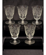 Vintage Libbey-Rock Sharpe Shot Cocktail Cordial Etched Crystal 3.5&quot; - S... - €22,23 EUR