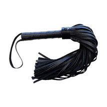 Rouge Long Leather Flogger Black with Black Accessories - £46.59 GBP