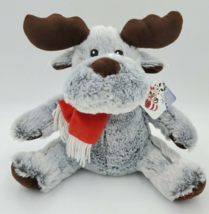 Fiesta JESUS LOVES ME Moose 12&quot; Plush Gray Moose Soft Cuddle Holiday NWT - £10.83 GBP
