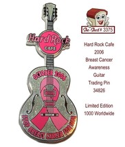 Hard Rock Cafe 2006 Breast Cancer Awareness Guitar  34826 Trading Pin - $14.95