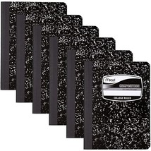 6 Pack-of Mead Square Deal Composition Book, 100-Count, College Ruled, Black Mar - £28.89 GBP