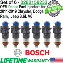 Genuine Bosch 6Pcs Fuel Injectors for 2011-2016 Chrysler Town &amp; Country 3.6L V6 - £93.60 GBP