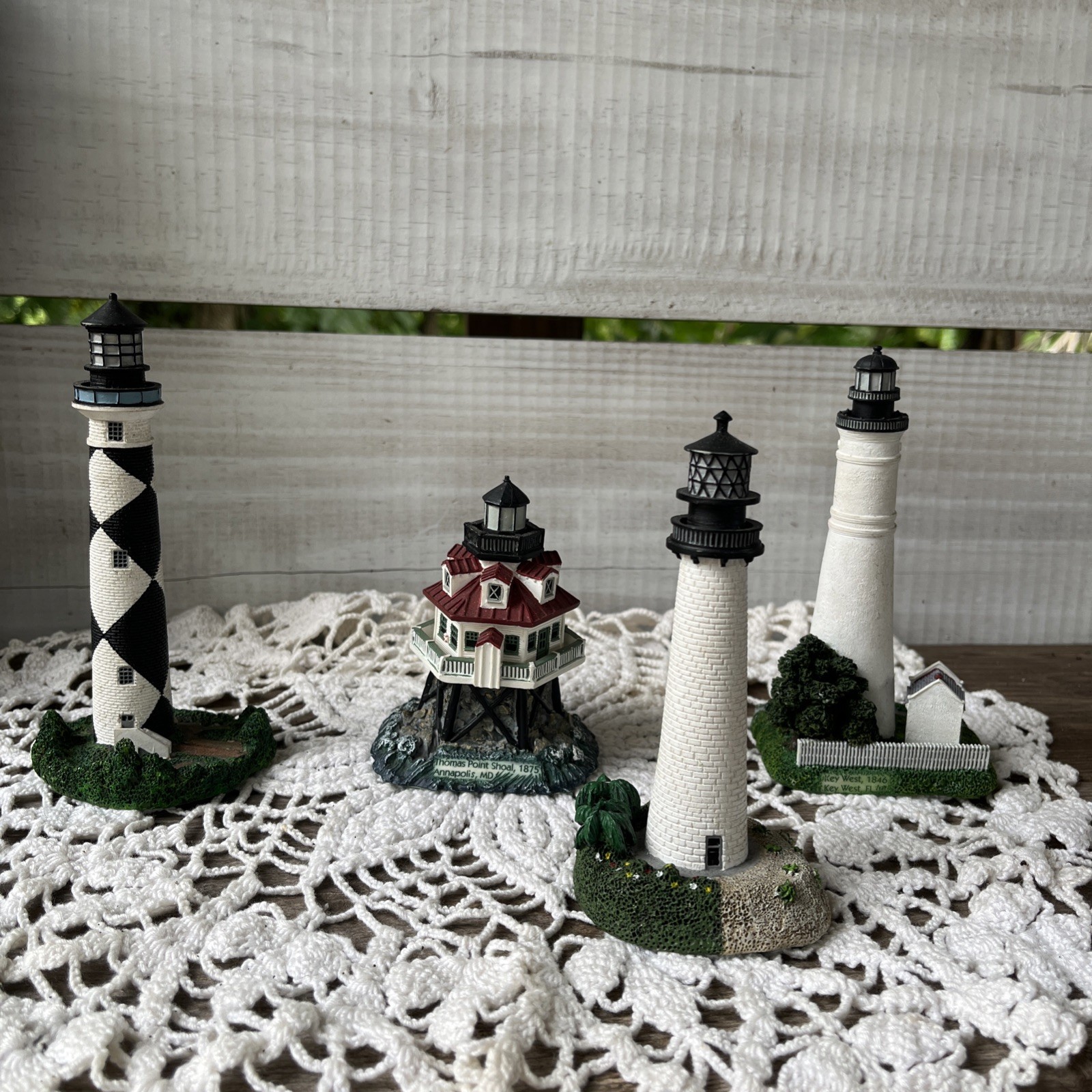 1998-99 Vtg Lefton 4 Lighthouses Key West Cape FL  + Lookout Thomas Pt S... - $37.24