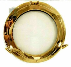 Nautical 12&quot;Vintage Brass Glass Porthole Shiny Finish Boat Window Decora... - $45.14