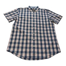 Arrow Shirt Men&#39;s Large Tall Multicolor Cotton Plaid Short Sleeve Button... - $21.28