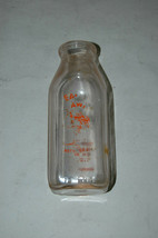 Vintage Early Dawn Dairy Milk Bottle Waynesboro Virginia 1 Pint CO-OP Clear - $14.99