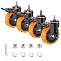 Stem Caster Wheels 3 Inch Heavy Duty Threaded Stem Casters - $45.75