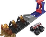 Hot Wheels Monster Trucks Launch &amp; Bash Playset with Launcher, 4 Crushed... - £14.96 GBP